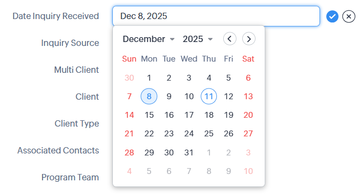 calendar with start day of Monday